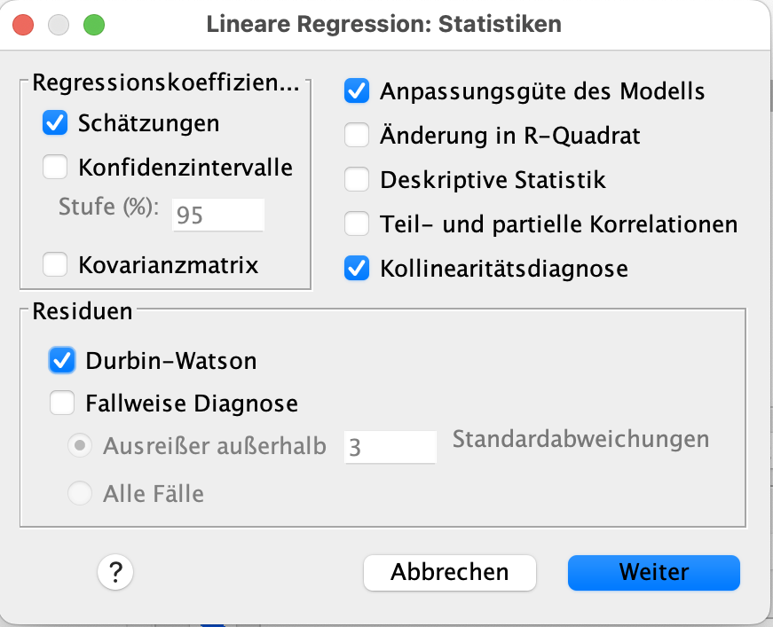 Regressionsanalyse in SPSS